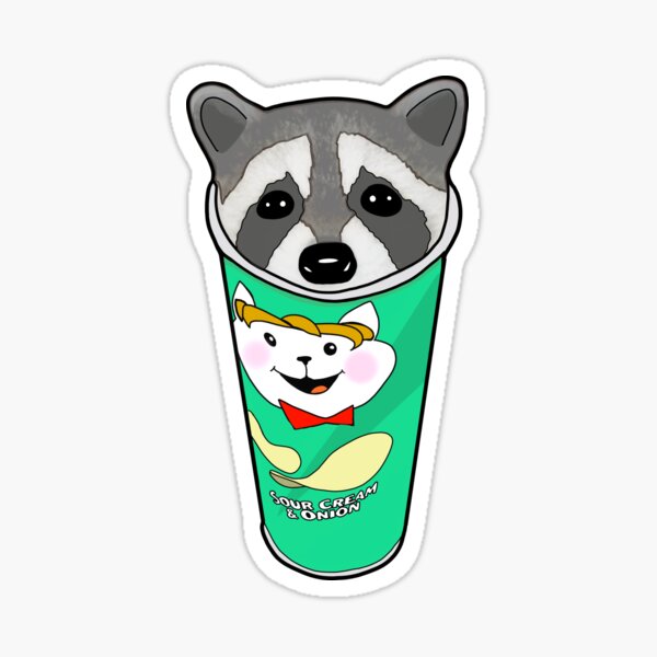 Raccoon in Can Sticker