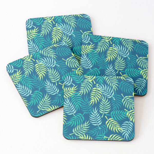 Item preview, Tropical palm leaves navy designed and sold by Katine-Art.