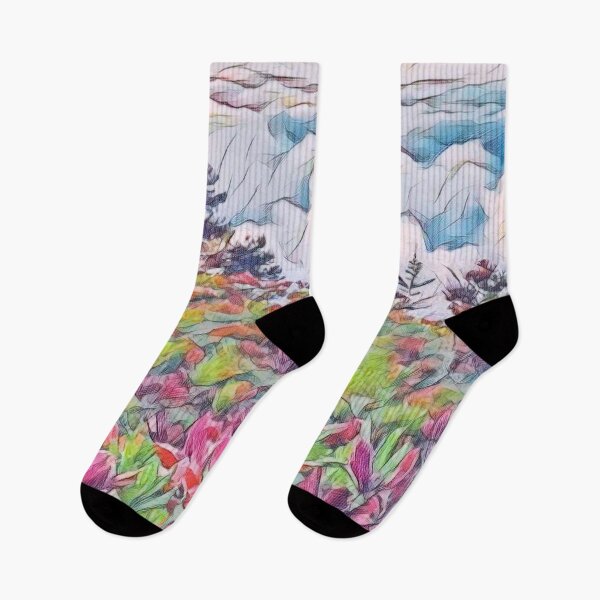Item preview, Mountain Wildflower Road Trip Meadow Landscape designed and sold by Galathi Designs.