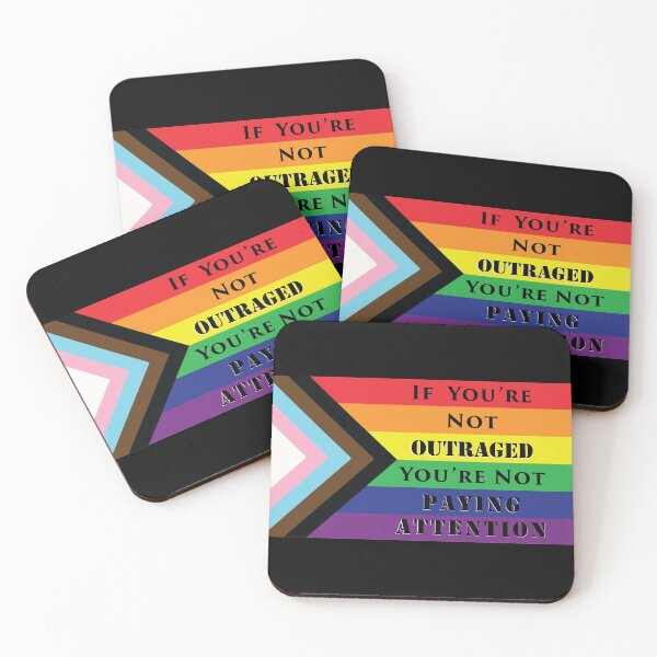 Item preview, If You're Not Outraged - Progress Pride Flag designed and sold by mayapl.