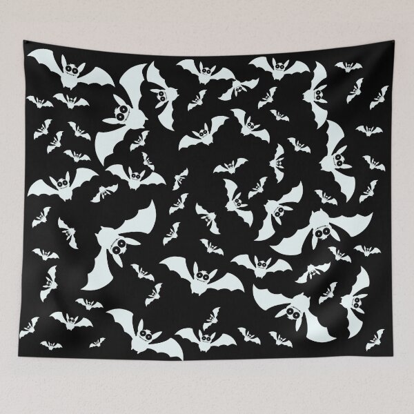 Item preview, Bats halloween pattern on black background designed and sold by Aura-E.