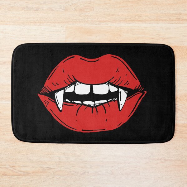 Item preview, Vampire red lips on black background designed and sold by Kamila Nigmatullina.