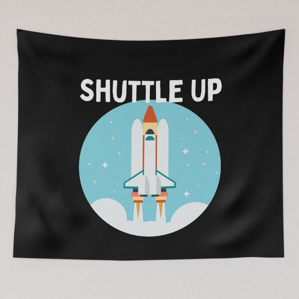Item preview, Shuttle Up Fun Rocket Astronaut Universe Satellite designed and sold by Two Left Hands Design.