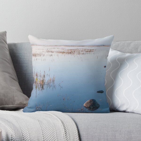 Shallow waters and no wind on a quiet day Throw Pillow