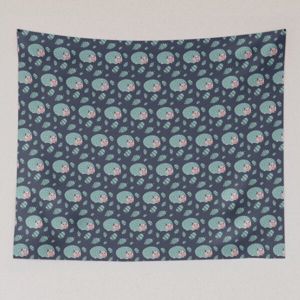 Item preview, Sneaky hedgehog with leaves pattern designed and sold by frangipaniarts.