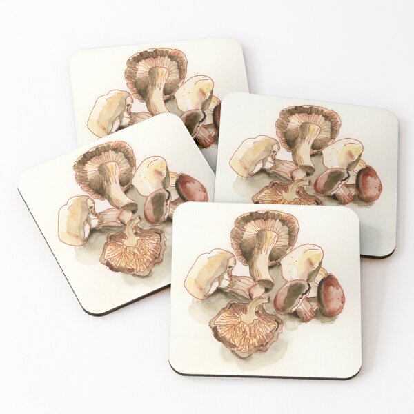 Mushrooms Coasters (Set of 4)