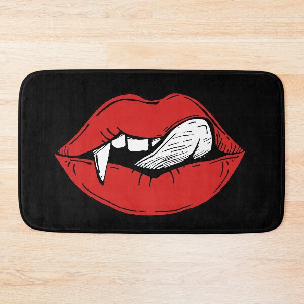 Item preview, Vampire red lips on black and white background designed and sold by Kamila Nigmatullina.