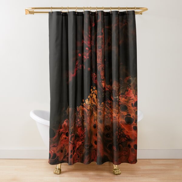 Acrylic Dutch pouring fire project Shower Curtain