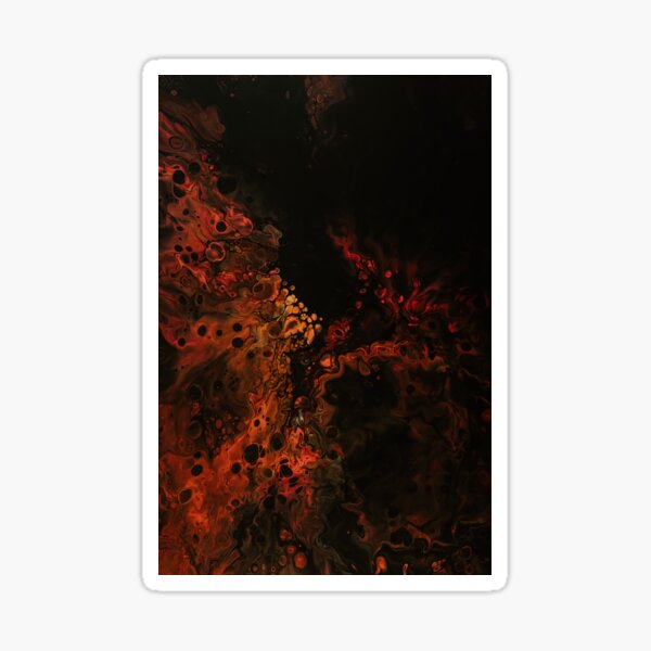 Acrylic Dutch pouring fire project Sticker