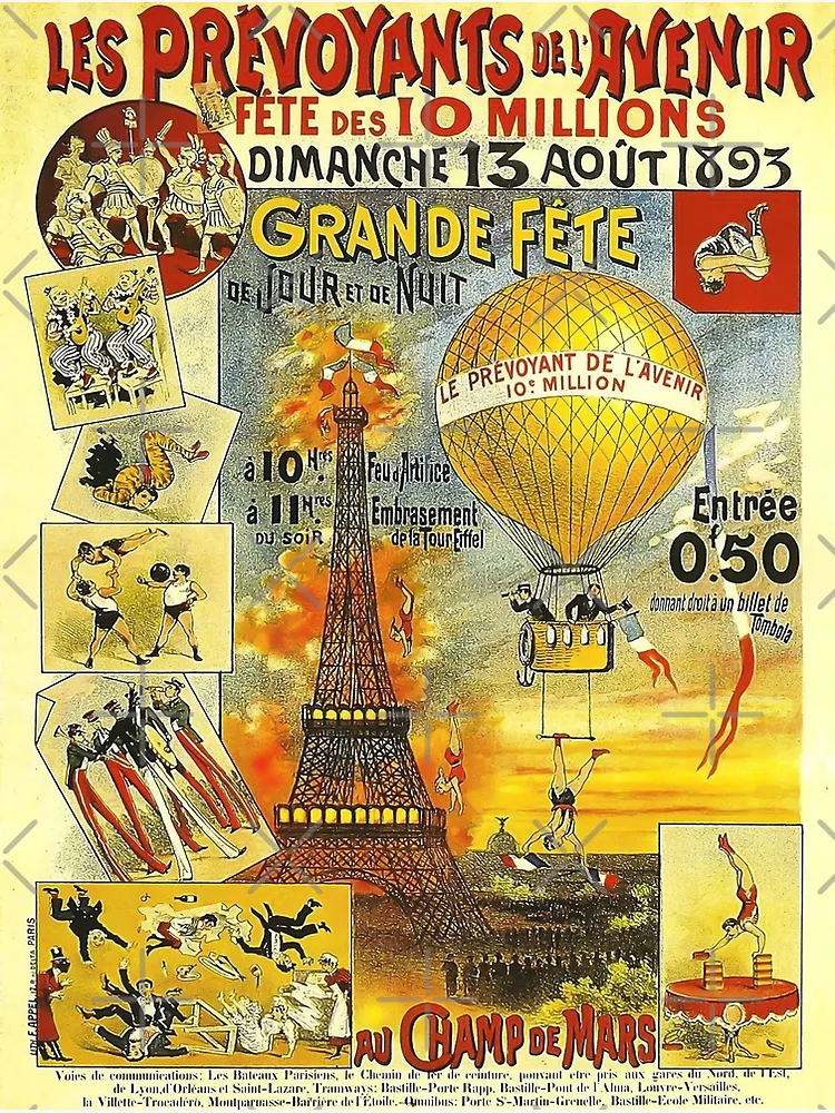 Les Prevoyants De L Avenir vintage french poster eiffel tower france paris  | Poster