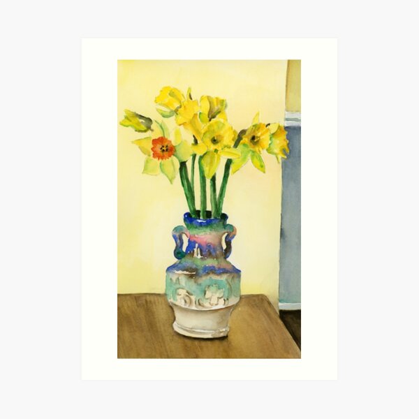 Daffodils in a vase Art Print