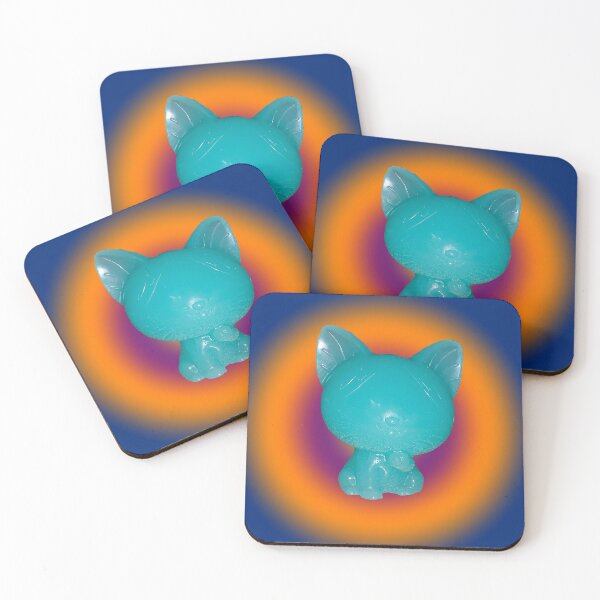 Item preview, Blue Resin Kitty with circle background designed and sold by eevee135.