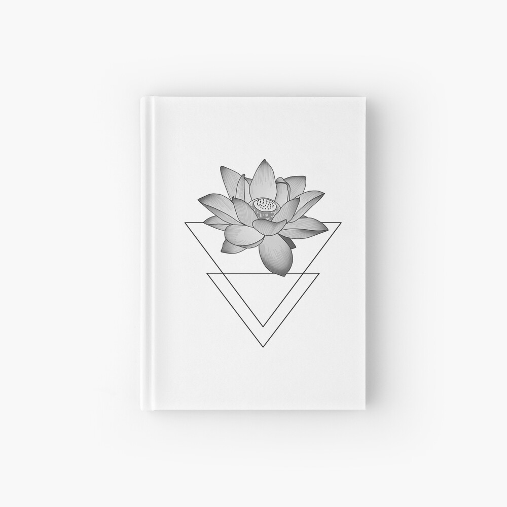 Sticker Fleur De Lotus Japonais Avec Des Triangles Style De Yoga De Tatouage Minimaliste Par Koalaslifestyle Redbubble