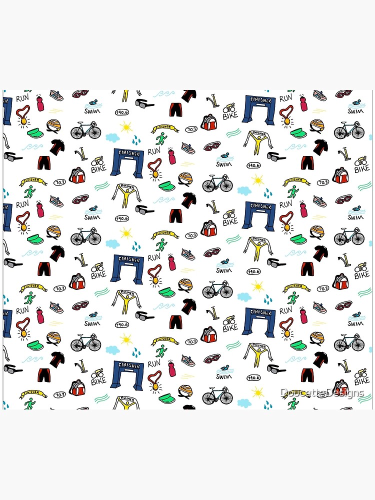 Triathlon Doodles by DoucetteDesigns