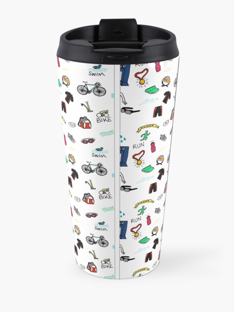 Alternate view of Triathlon Doodles Travel Coffee Mug