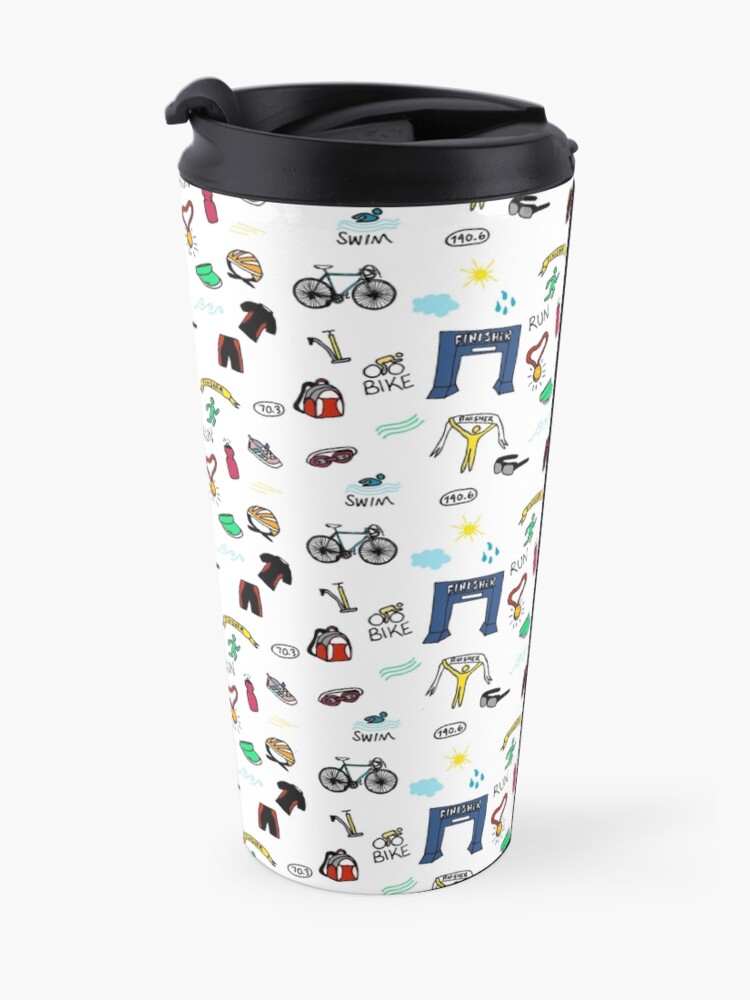 Alternate view of Triathlon Doodles Travel Coffee Mug