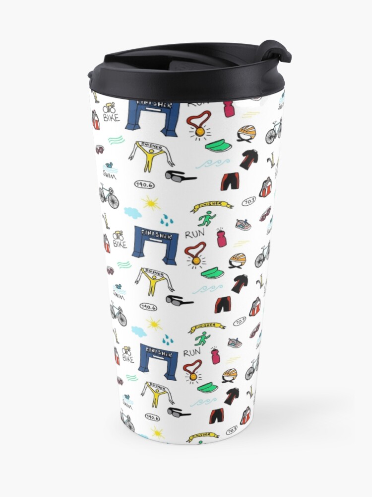 Alternate view of Triathlon Doodles Travel Coffee Mug