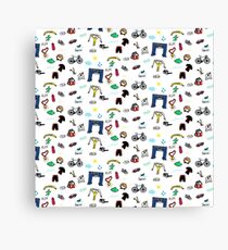 Triathlon Doodles Canvas Print