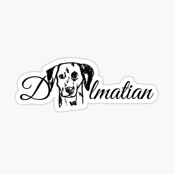 Dalmatian text design Sticker