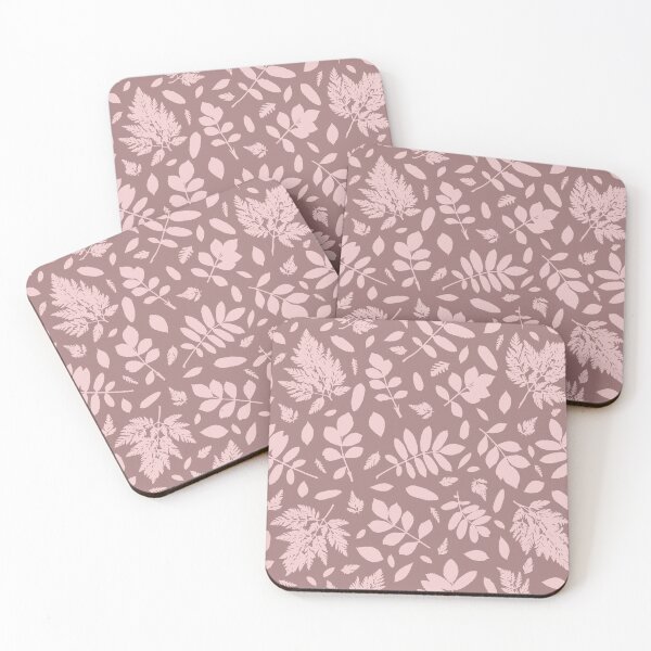 Item preview, Monochrome leaves 2. Wild herbs seamless pattern dusty pink on pink brown, pale red-purple. Autumn leaf fall. Wild life designed and sold by Yulia Chepurova.