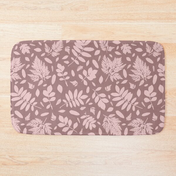 Item preview, Monochrome leaves 2. Wild herbs seamless pattern dusty pink on pink brown, pale red-purple. Autumn leaf fall. Wild life designed and sold by Yulia Chepurova.