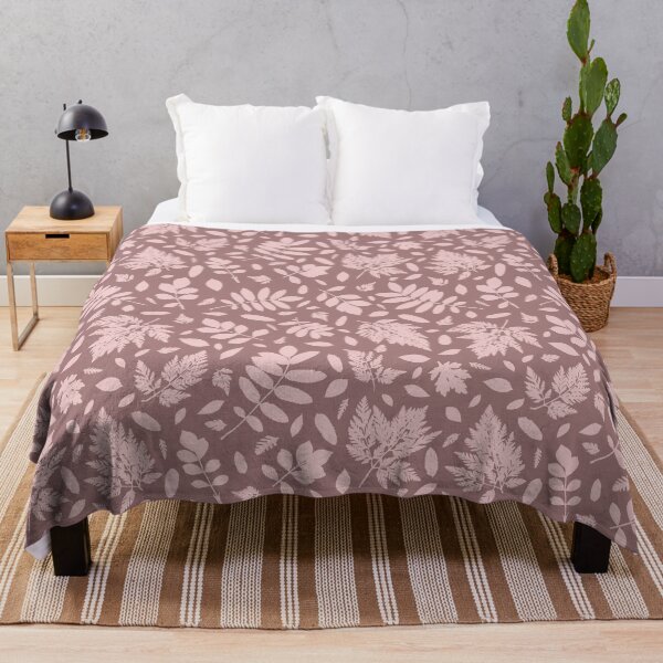 Item preview, Monochrome leaves 2. Wild herbs seamless pattern dusty pink on pink brown, pale red-purple. Autumn leaf fall. Wild life designed and sold by Yulia Chepurova.