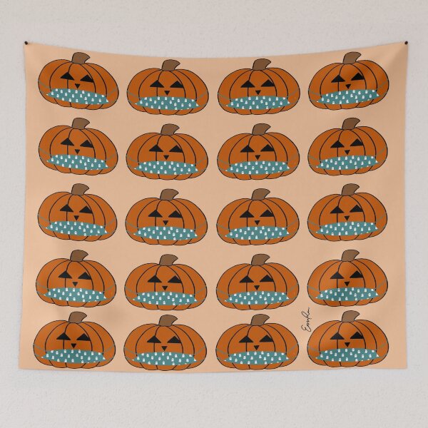 Item preview, A 2020 Halloween - Pumpkin Jack-o-lanterns with Face Masks designed and sold by EmmaLula.