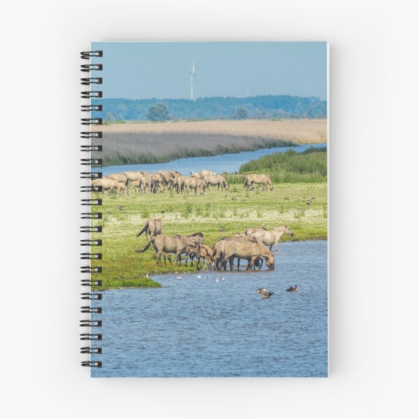 Item preview, Wild horses roaming free in Oostvaardersplassen designed and sold by Poliphilo.