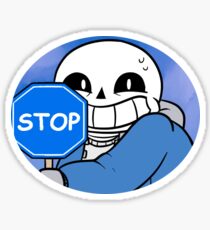 Pegatina Undertale: Sans holding STOP sign Pegatina