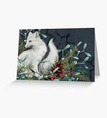 Arctic Fox Holiday Portrait Greeting Card