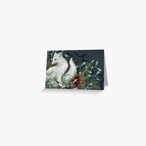Arctic Fox Holiday Portrait Greeting Card
