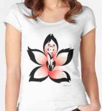 Hana (Flower) Kitsune Women's Fitted Scoop T-Shirt