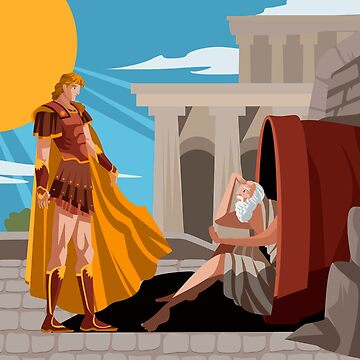 Artwork thumbnail, diogenes the cynic greek philosopher and alexander the great by matintheworld ( delcarmat )