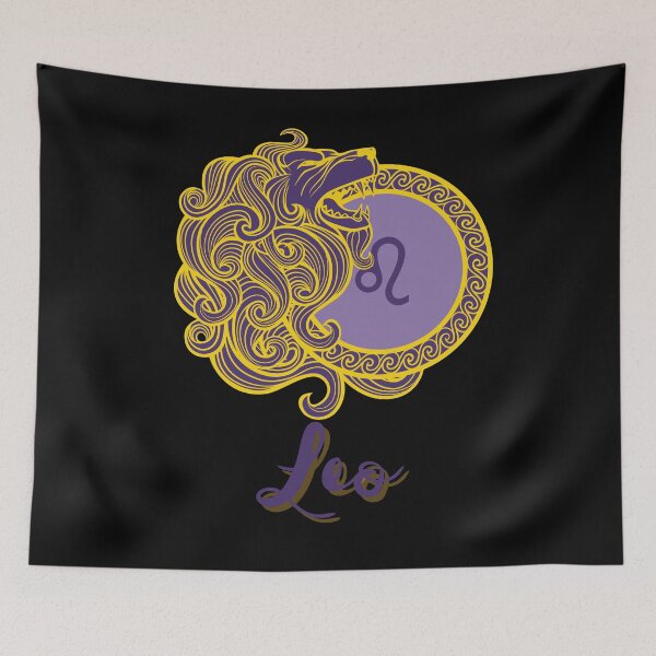 Item preview, Zodiac Star Sign: Vibrant Purple and Yellow Leo Sign designed and sold by LilWildflowers.
