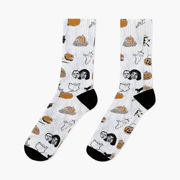 Item preview, Halloween Pattern on White Background: Ghosts, Witches Hats, Bats, Witch Broom Cute Fall Design Autumn designed and sold by Cute & Sassy Custom Gifting Boutiques.