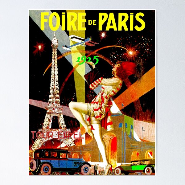Aperçu de l'œuvre Impression publicitaire vintage "PARIS" pour le 14 juillet créée et vendue par posterbobs.