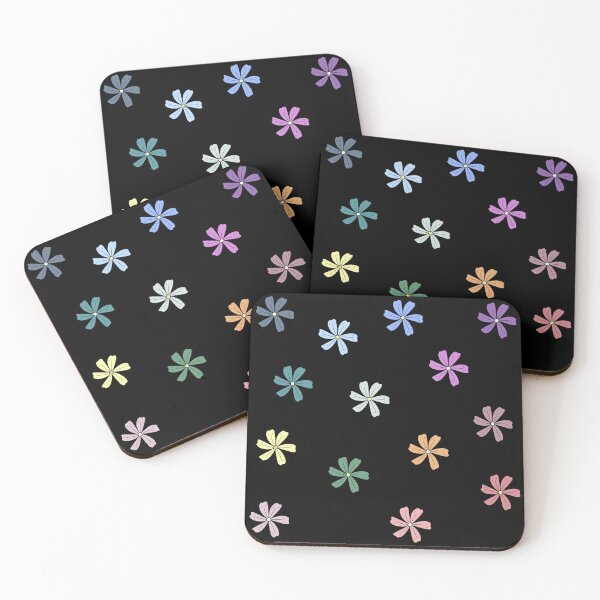 Item preview, Bib Flowers in Pastel on Black designed and sold by CottoVerdi.