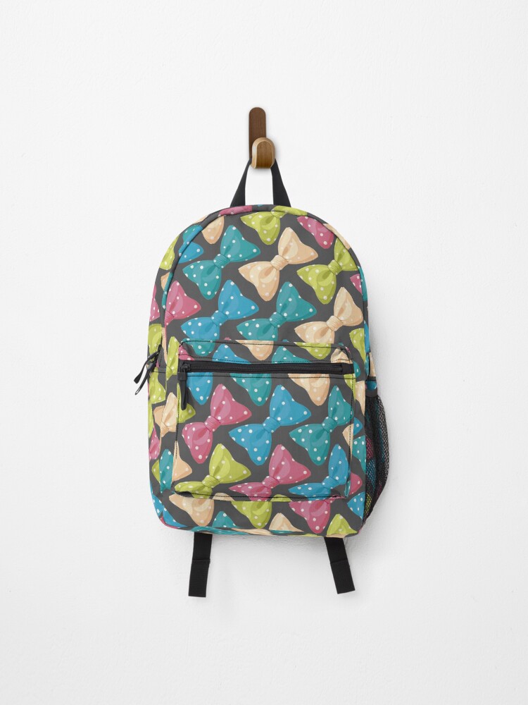 Thumbnail 1 of 3, Backpack, Bow Dots Pattern designed and sold by mischellero.