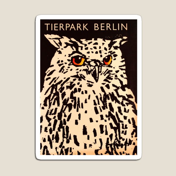 Item preview, Tierpark Berlin - owl - Vintage zoo poster designed and sold by DejaVuStudio.