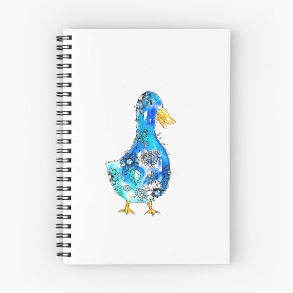 Item preview, Blue floral Duck watercolor designed and sold by WiMGcreative.