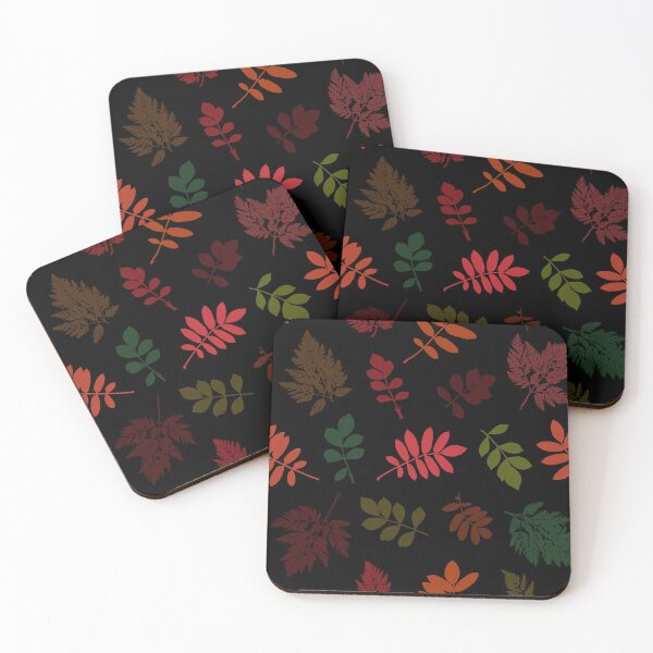Item preview, Multicolor autumn leaves 13. Wild herbs seamless pattern on black. Autumn leaf fall. Wild life designed and sold by Yulia Chepurova.