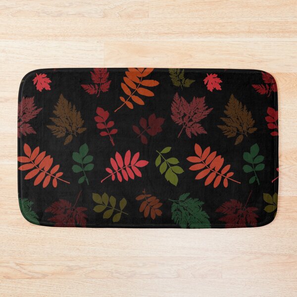 Item preview, Multicolor autumn leaves 13. Wild herbs seamless pattern on black. Autumn leaf fall. Wild life designed and sold by Yulia Chepurova.