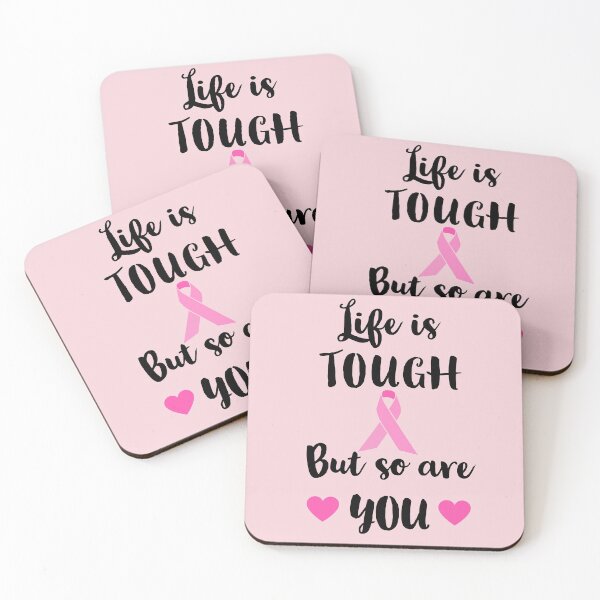 Item preview, Life Is Tough But So Are You Pink Ribbon Breast Cancer Awareness designed and sold by StudioTina.