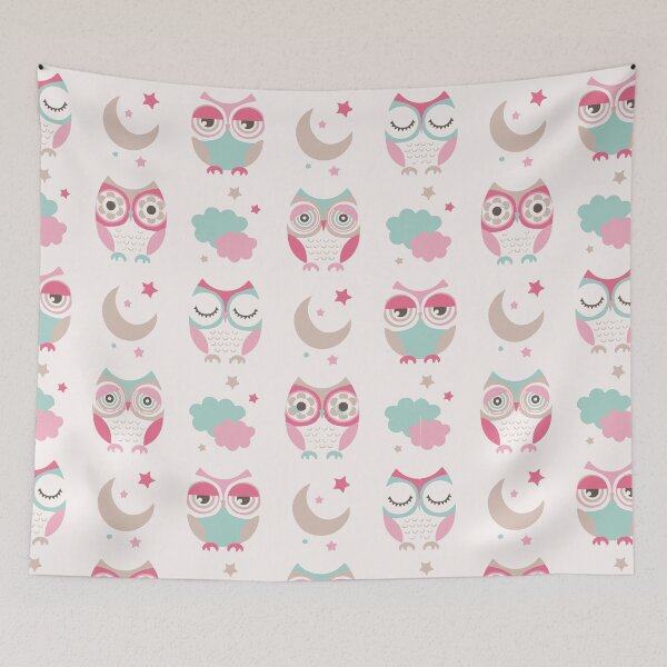 Item preview, Cute Pink Owl Pattern  designed and sold by Graphix-Space.