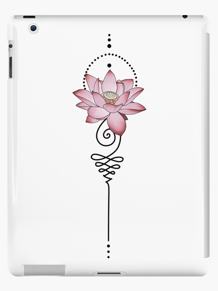 Pink Japanese Lotus Flower Unalome Spiritual Buddhism Yoga Tattoo Ipad Case Skin By Koalaslifestyle Redbubble