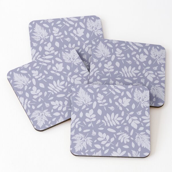 Item preview, Monochrome leaves 15. Wild herbs seamless pattern dusty lighte blue on blue lilac grey. Autumn leaf fall. Wild life designed and sold by Yulia Chepurova.