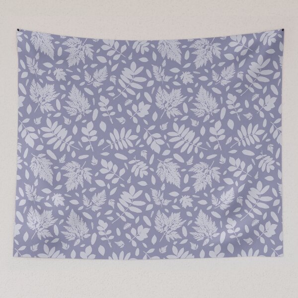 Item preview, Monochrome leaves 15. Wild herbs seamless pattern dusty lighte blue on blue lilac grey. Autumn leaf fall. Wild life designed and sold by Yulia Chepurova.