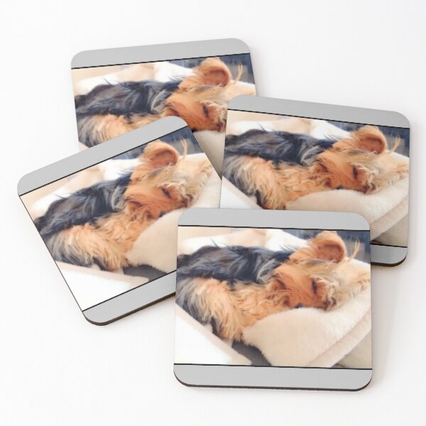 Item preview, Cute Sleeping Little Yorkie Dog - Adorable Yorkshire Terrier Dog on Blanket designed and sold by Yorkie  Love.