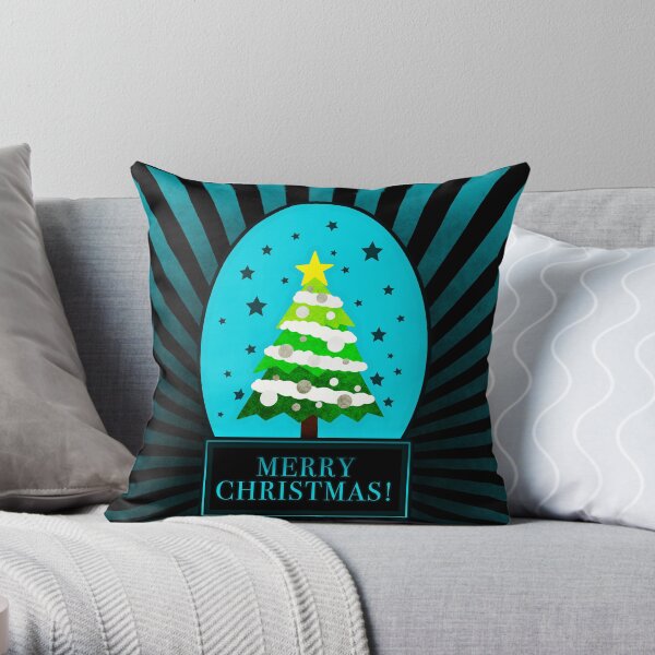 Aqua christmas online pillows