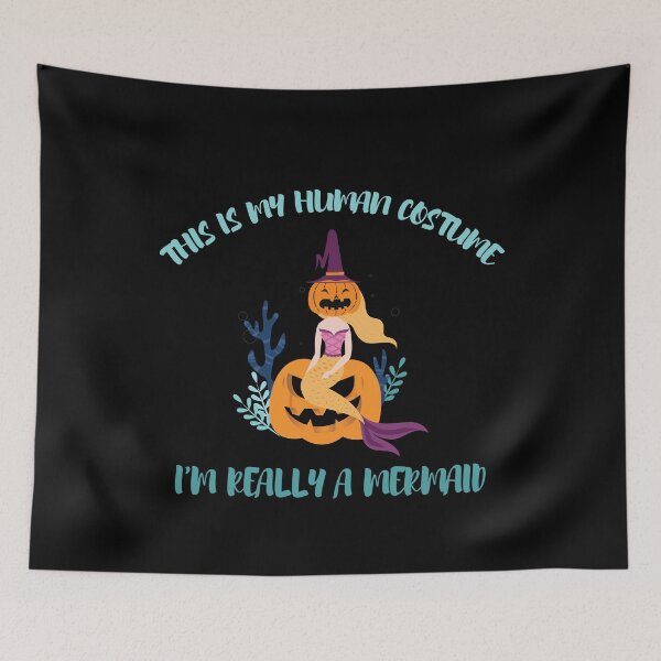 Item preview, This is my humain costume I'm really a mermaid funny halloween shirt  designed and sold by Tshirty10.